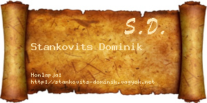 Stankovits Dominik névjegykártya